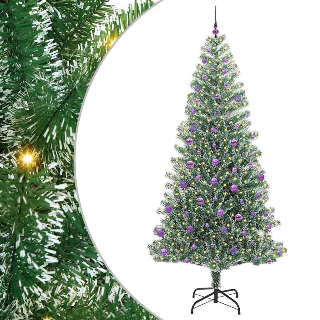 vidaXL Christbaumschmuck Künstlicher Weihnachtsbaum beschneit mit LED Licht 240 cm (1-tlg)