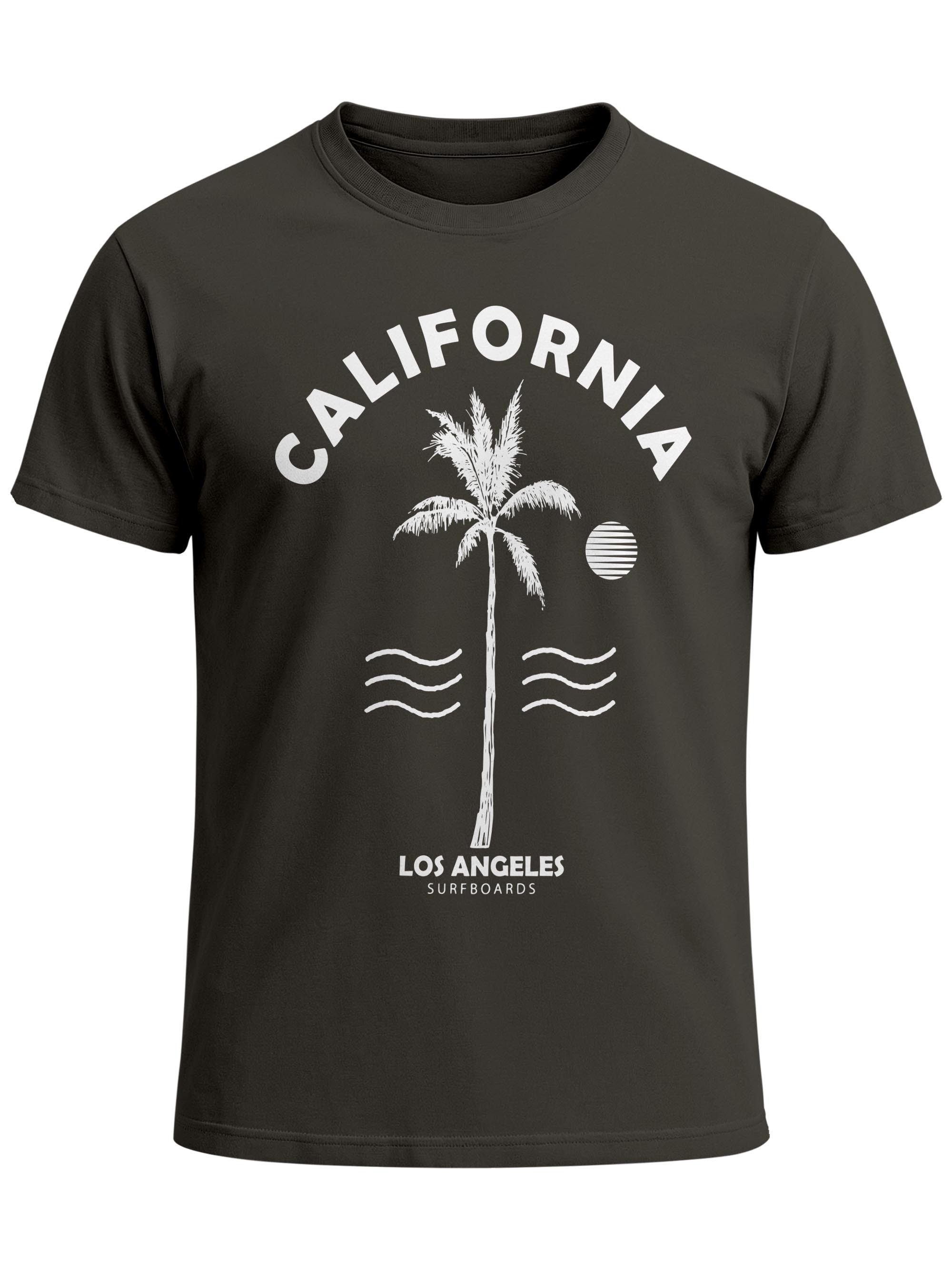 Neverless Print-Shirt Sommer T-Shirt Herren Retro Design Palme Meer Sonne Neverless® mit Print