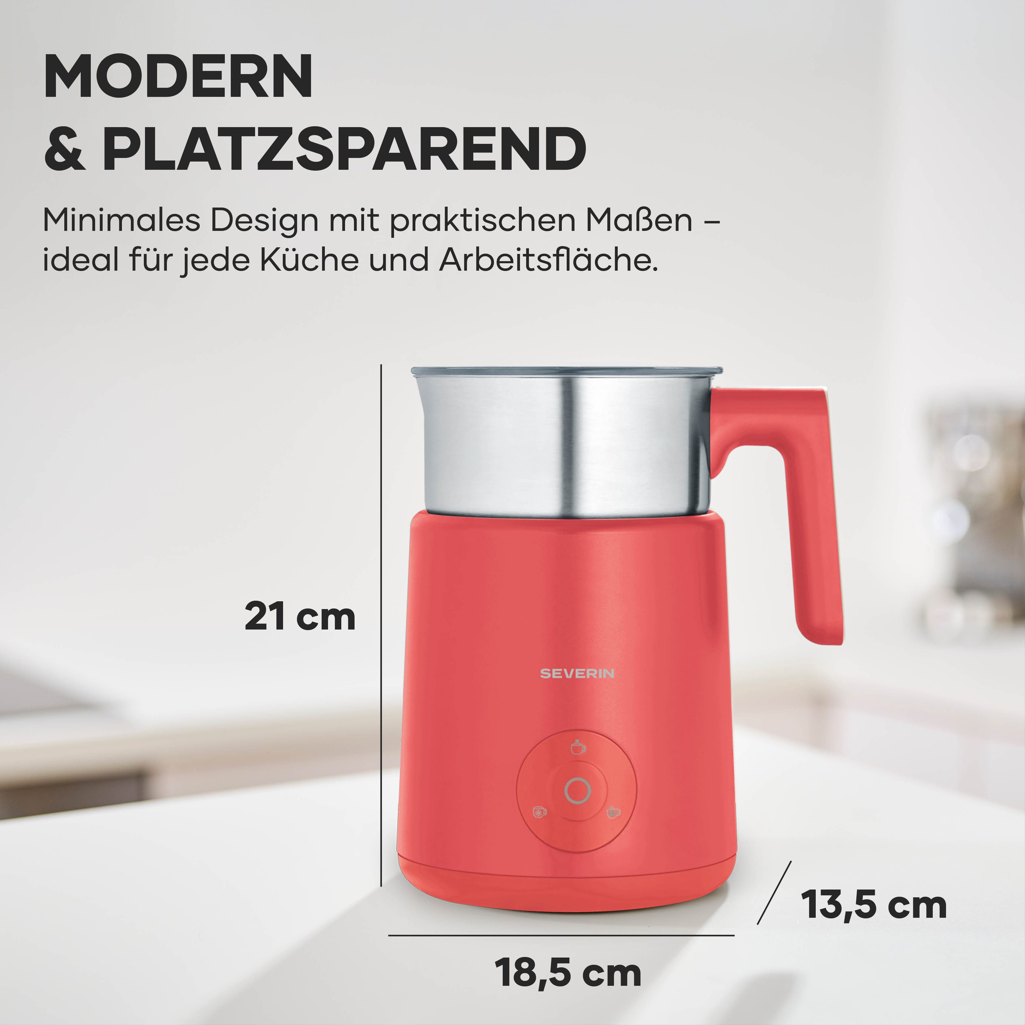 Severin Milchaufschäumer SPUMA LITE SM 3595, 500 W, kaltes & warmes Aufschäumen, Schoko-Funktion, auch vegane Milch, pink