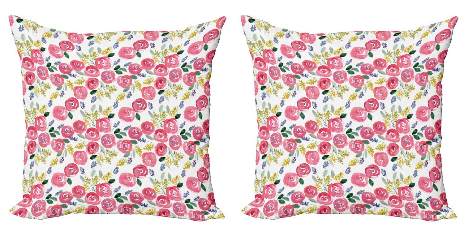 Kissenbezüge Modern Accent Doppelseitiger Digitaldruck, Abakuhaus (2 Stück), Blumen Kunst-Art-Frühling Flora