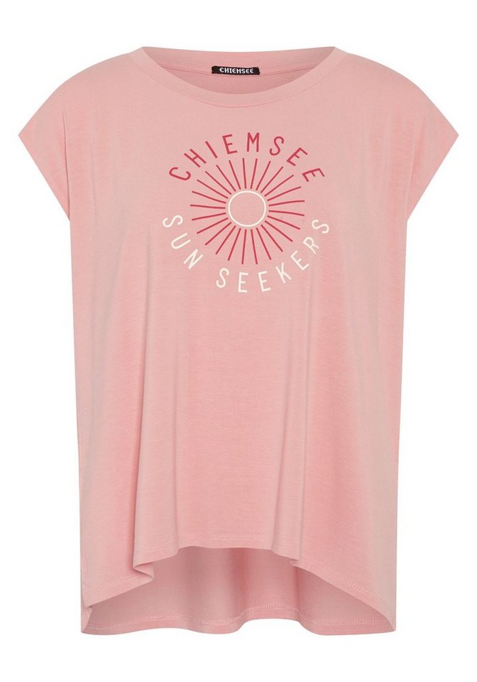 Chiemsee Print-Shirt T-Shirt mit Schriftzug und Motiv 1, Mit etwas weiterem  Rundhalsausschnitt