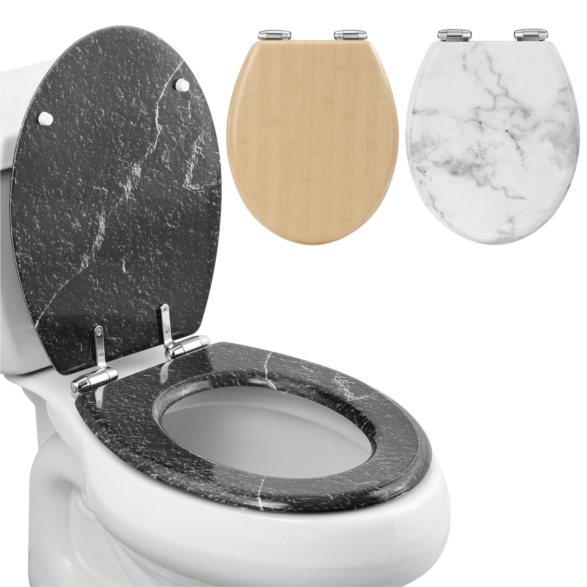 WC-Sitz Toilettensitz - Toilettensitz im Marmor Design - Toilettendeckel