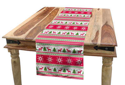 Abakuhaus Tischläufer Esszimmer Küche Rechteckiger Dekorativer Tischläufer, nordisch Needlework Stil Weihnachten