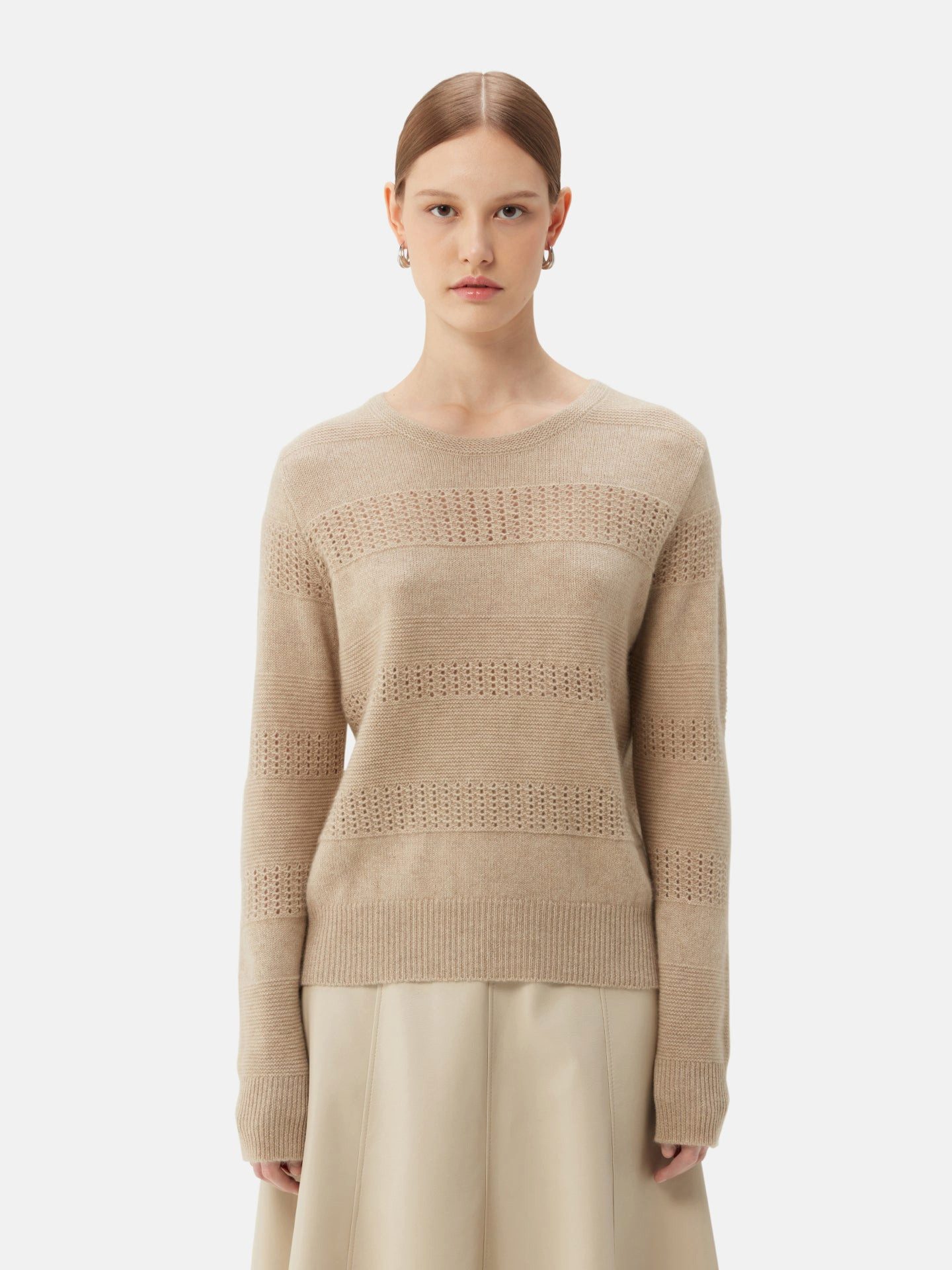GOBI Cashmere Rundhalspullover Naturfarbe Kaschmir Pullover günstig online kaufen
