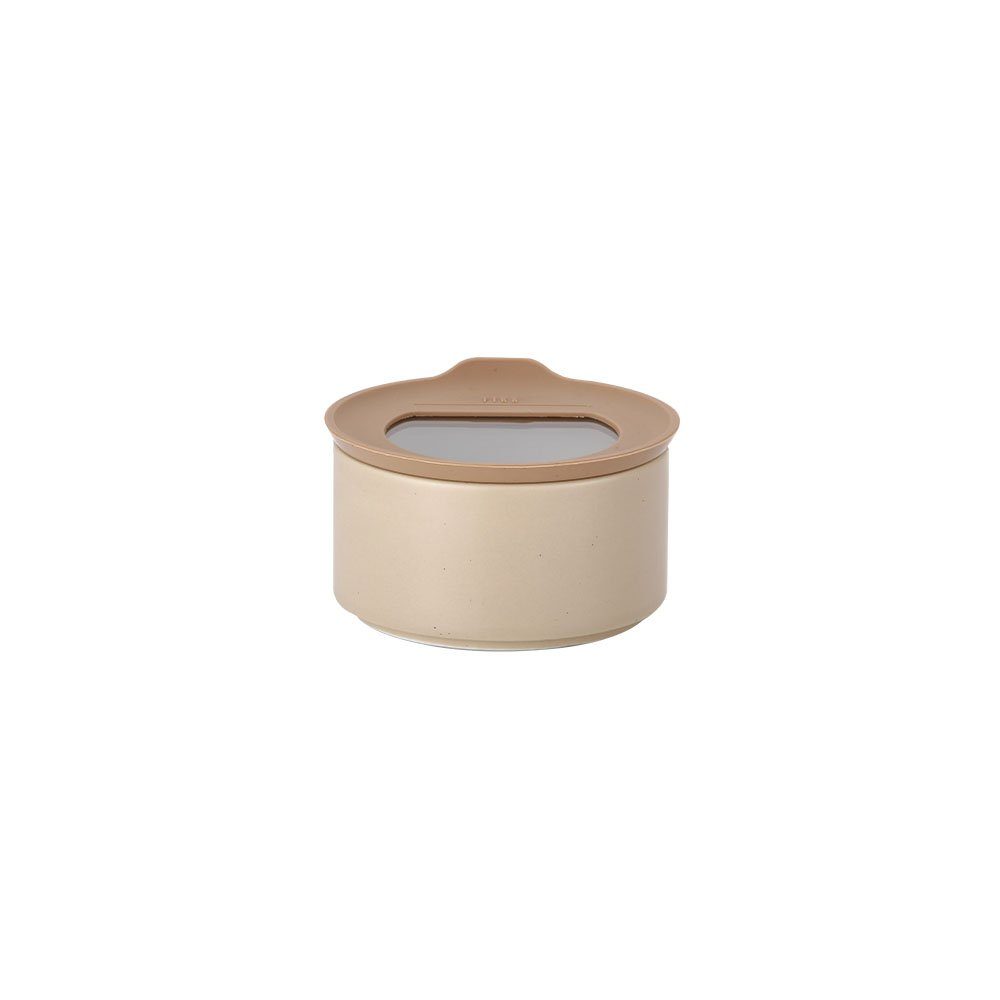 NEOFLAM® Vorratsdose FIKA One Keramik Keramik, (1-tlg) Silikon, - Sand 200ml Vorratsdose Beige