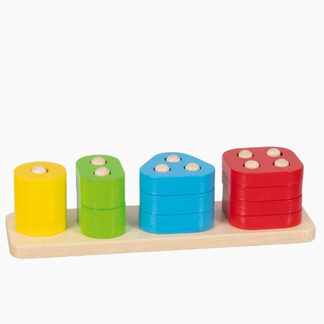 goki Steckspielzeug Formensortierspiel Lerne Zählen, (packung, 18-tlg), hier wird die Feinmotorik gefördert