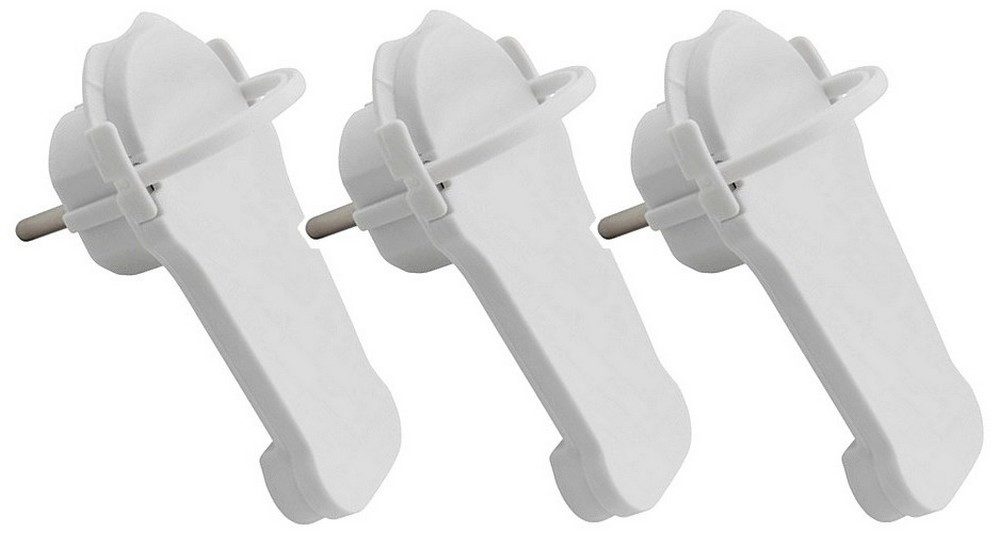 DIW Euroflachstecker 3 Stück Winkelstecker extraflach weiß für Leitungen