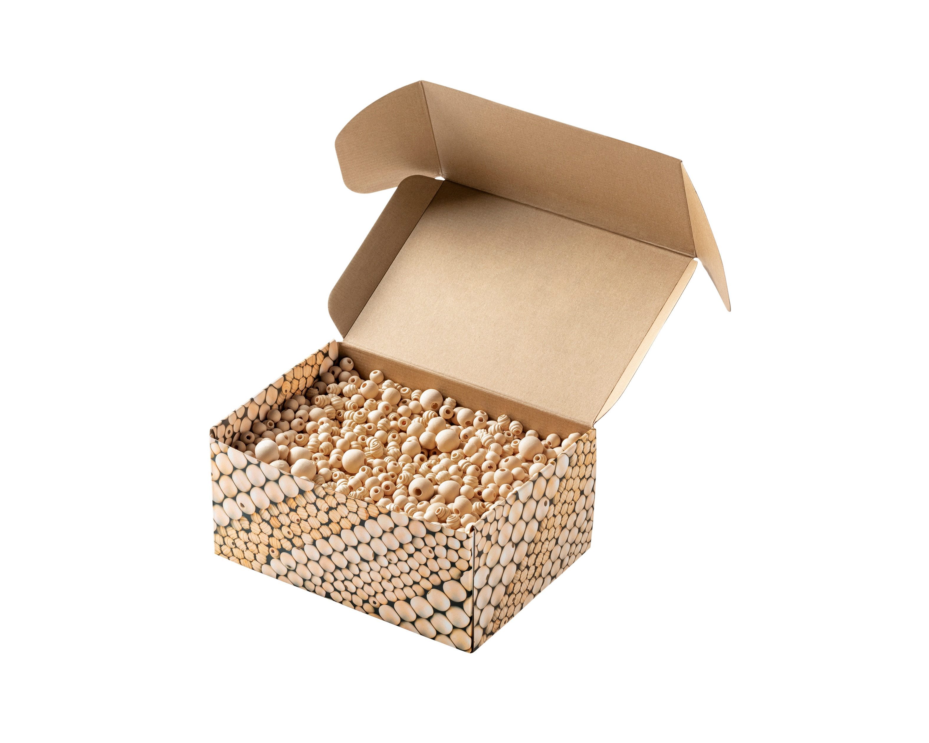 Folia Bastelperlen Jumbo-Holzperlen, 1 kg