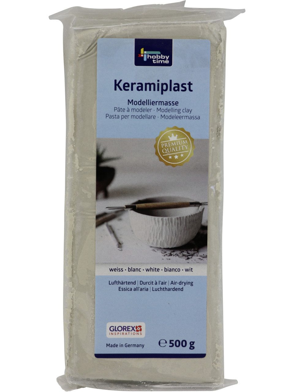 Glorex Bastelnaturmaterial Glorex Keramiplast 500 g, weiß