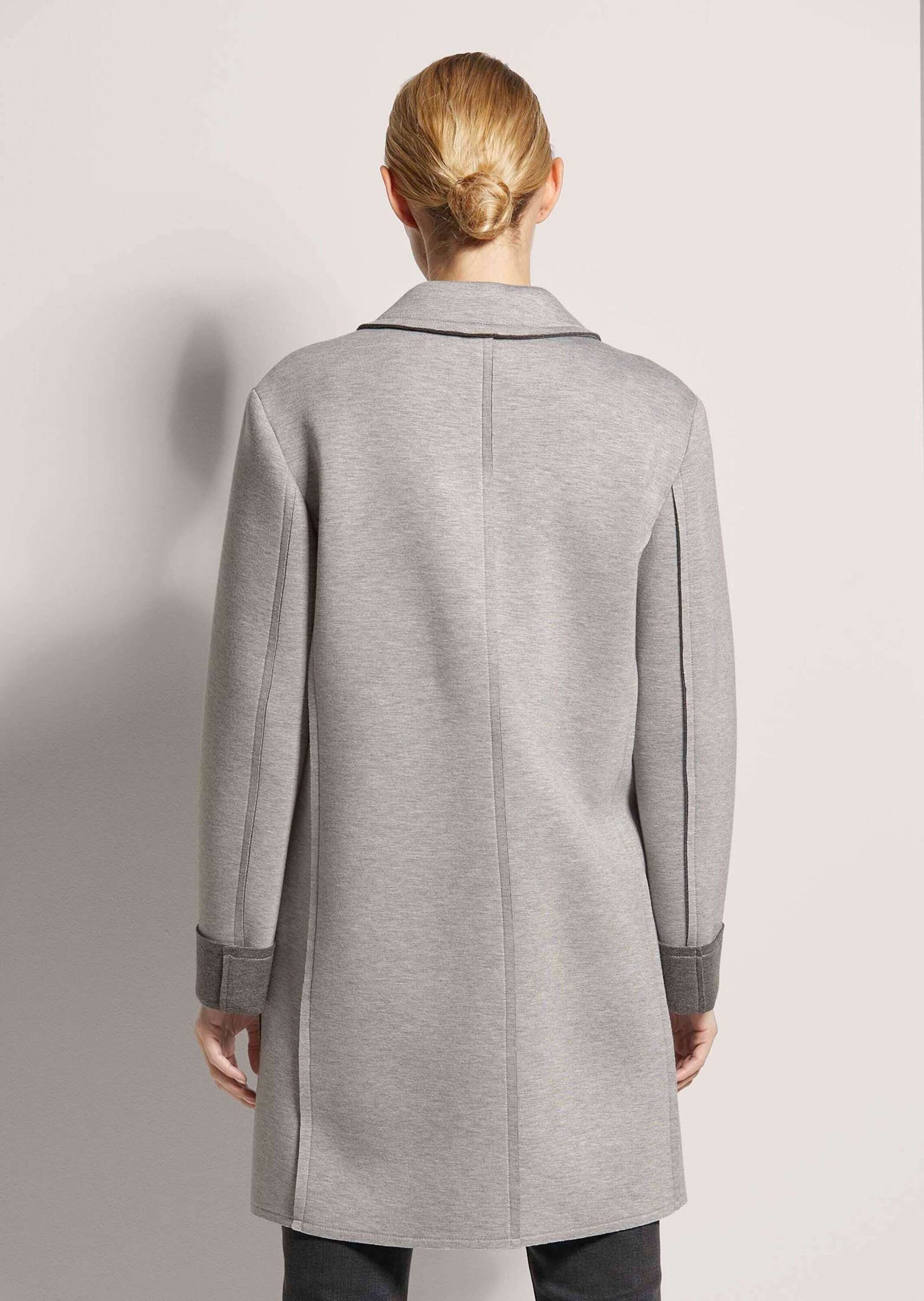 MADELEINE Outdoorjacke Modische Longjacke aus Baumwollmix Uni-Design mit Reverskragen und offener Kantenverarbeitung
