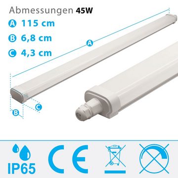 Maxkomfort Deckenleuchte 3206, LED fest integriert, 4000K, Neutralweiß, Wannenleuchte, Deckenlame, Deckenleuchte, Feuchtraumleuchte, Kellerleuchte, Werkstatt, Neutralweiß, 4000K, IP65