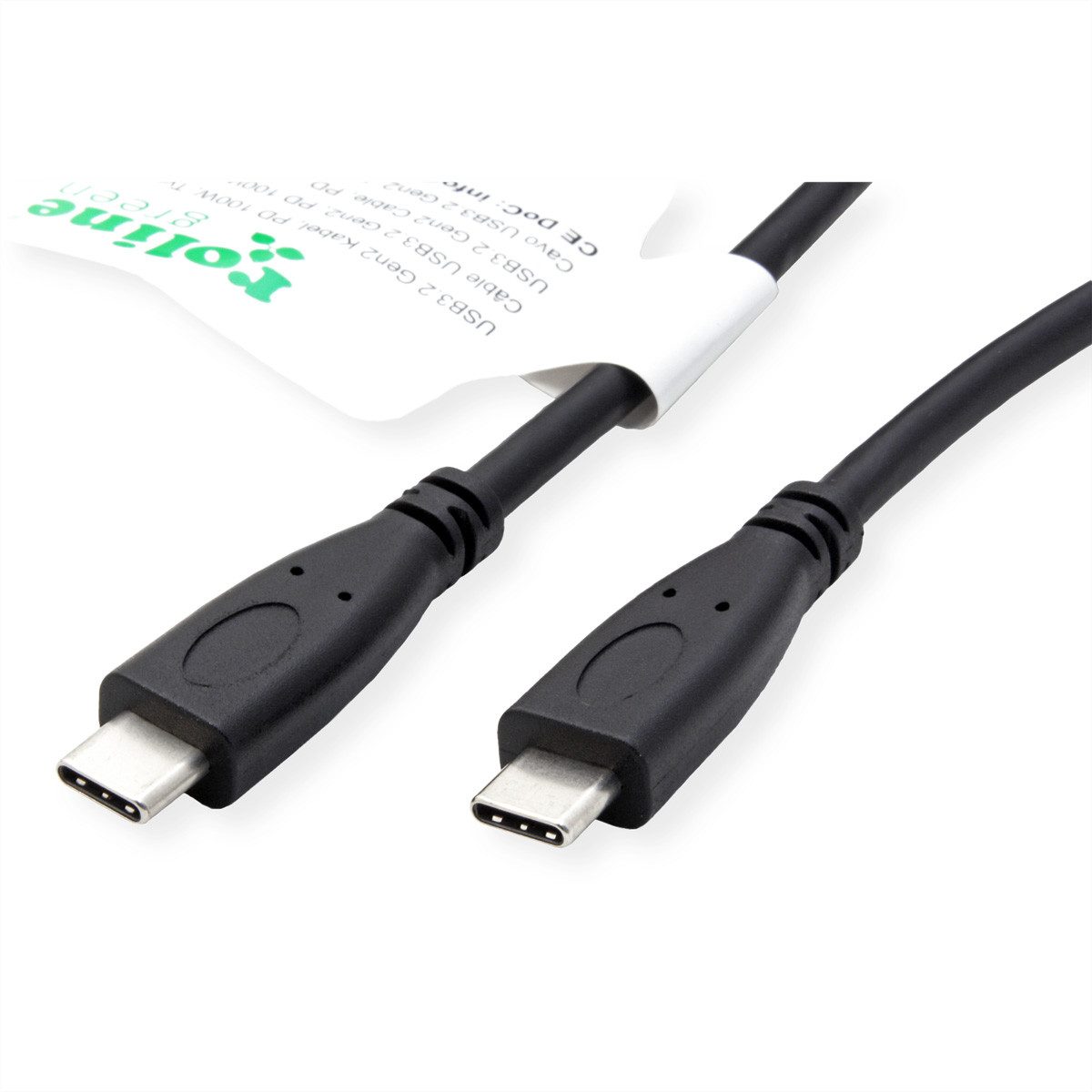 ROLINE GREEN USB 3.2 Gen 2 Kabel, USB C-C, ST/ST USB-Kabel, USB Typ C (USB-C) Männlich (Stecker), USB Typ C (USB-C) Männlich (Stecker) (50.0 cm), 4K UHD-1, 10Gbit/s, Emark, 100W