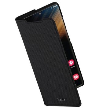 Hama Smartphone-Hülle Booklet für Samsung Galaxy S22 Ultra (5G), schwarz, schlankes Design, Mit Standfunktion und Einsteckfächer
