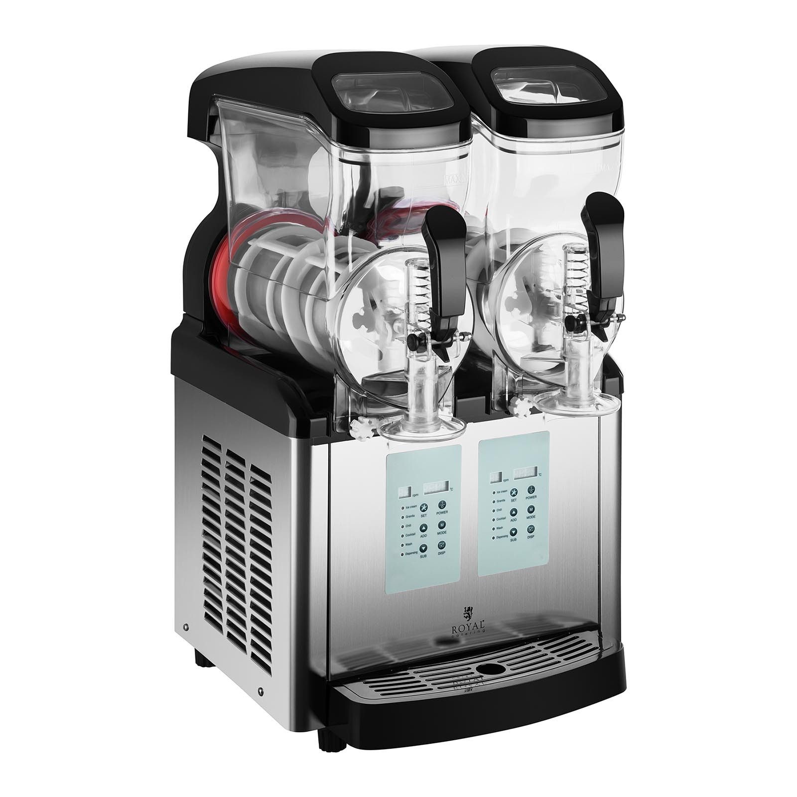 Royal Catering Slush-Eismaschine Slush-Maschine - 2 x 6 Liter - -20 °C - Ice-Cream-Funktion, 450 W