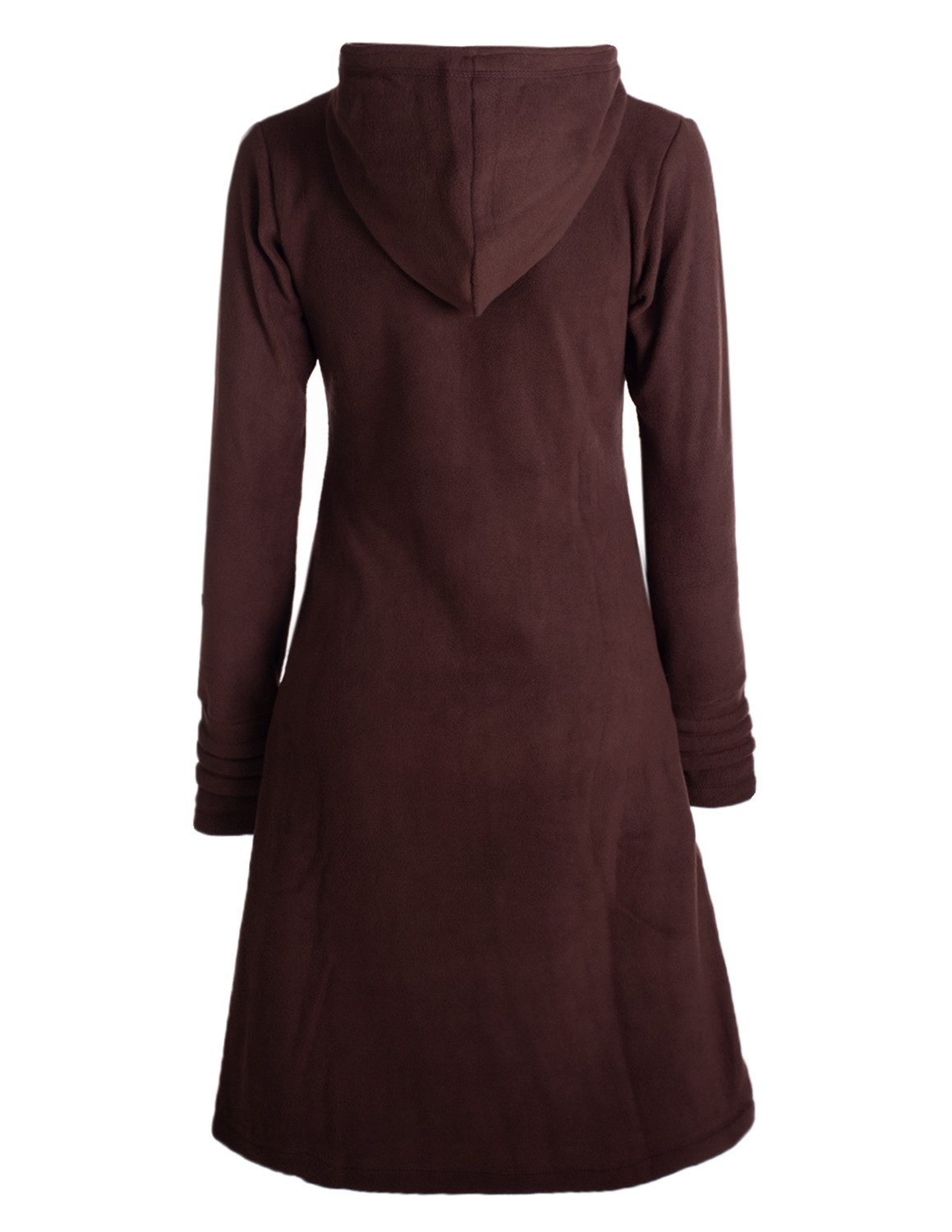 Vishes Kapuzenfleecejacke Damen Kapuzenjacke lang Fleece Hippiemantel Überg günstig online kaufen