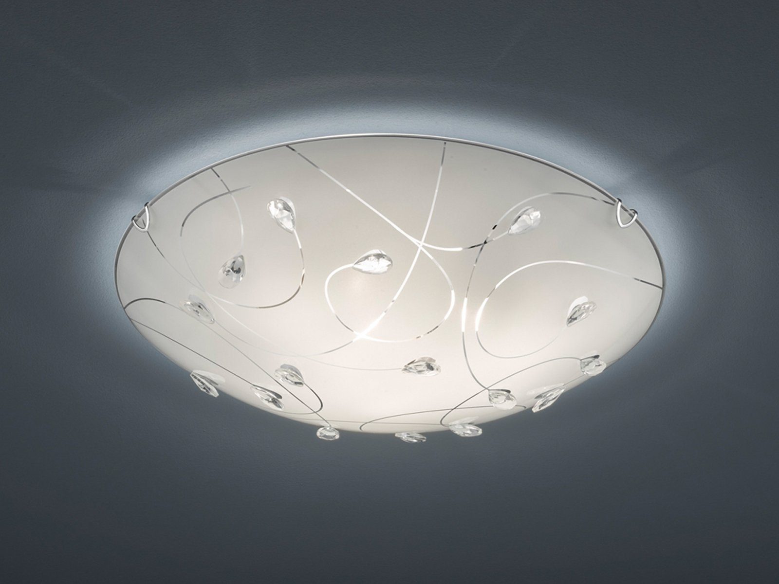Meinewunschleuchte Led Deckenleuchte Designer Lampen Mit Lampenschirm Milch Glas Rund Flach Weiss Mehrflammig Coole Deko Leuchte Glasschirm Satiniert Online Kaufen Otto