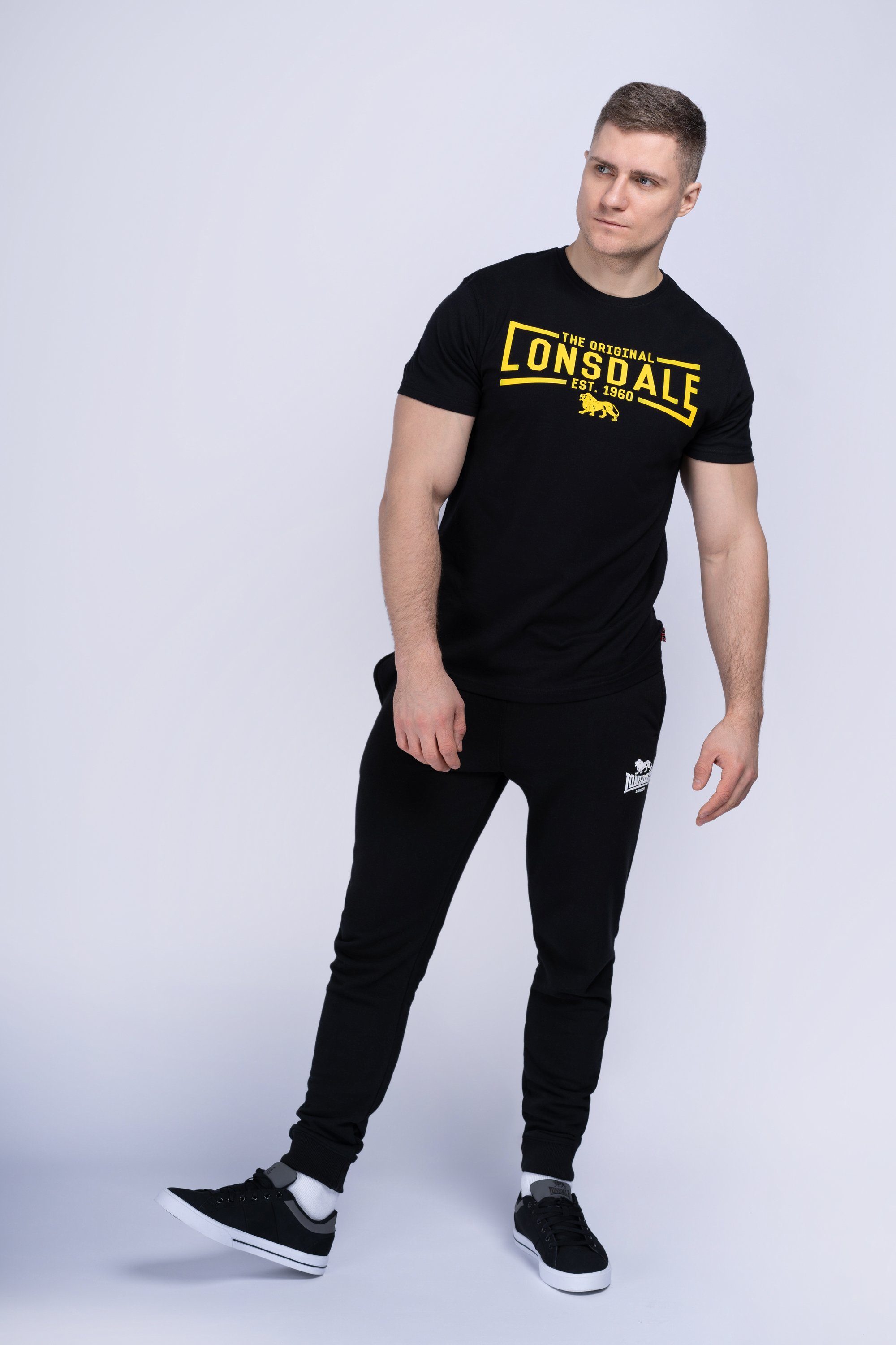 Lonsdale T-Shirt NYBSTER Black/Yellow