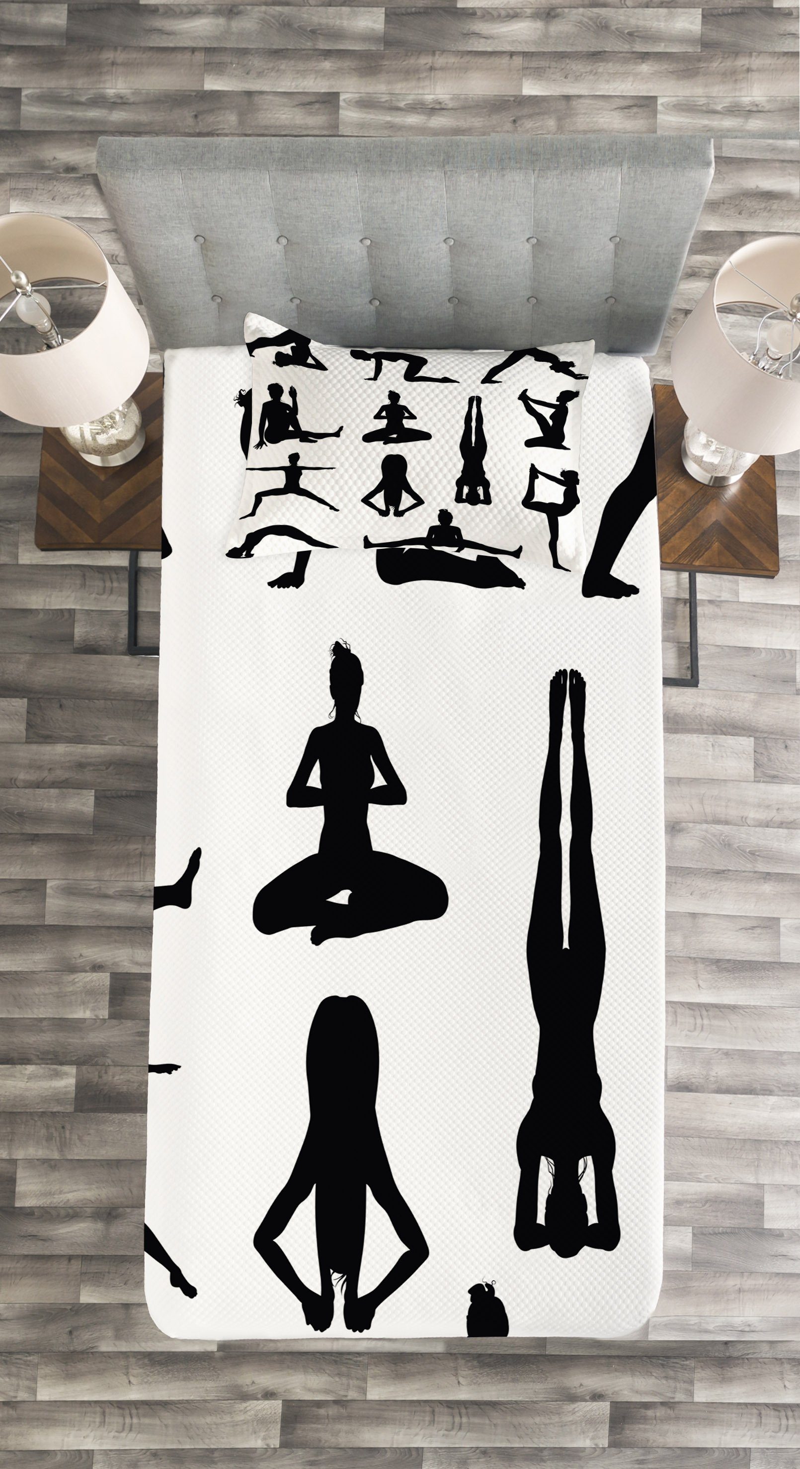 Wellness Forms Yoga Tagesdecke Set Abakuhaus, Waschbar, Kissenbezügen Asanas mit
