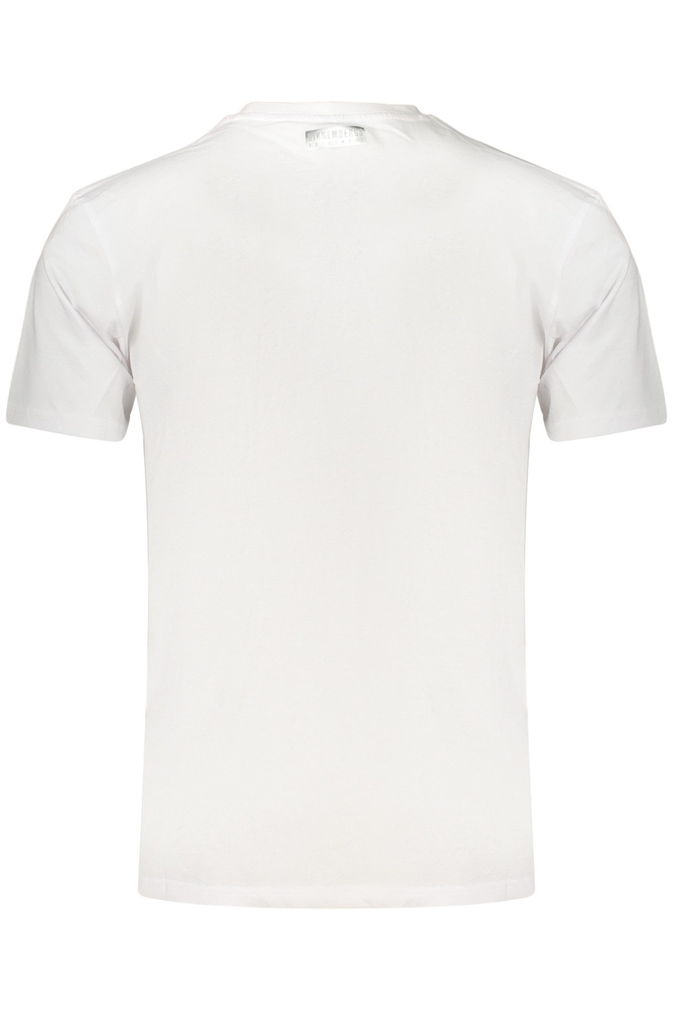 Bikkembergs T-Shirt Weißes Herren T-Shirt mit halbem Logo-Druck und