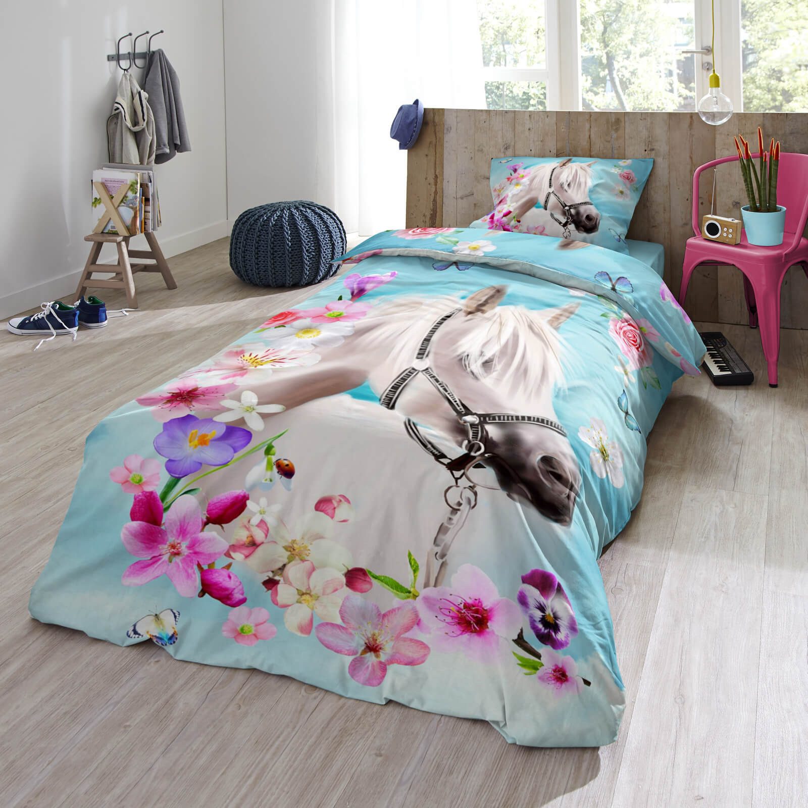 ESPiCO Kinderbettwäsche My Beauty Trendy Bedding, Baumwolle, 2 teilig, Tiermotiv, Orchideen, Schmetterlinge – Bild 5 von 5