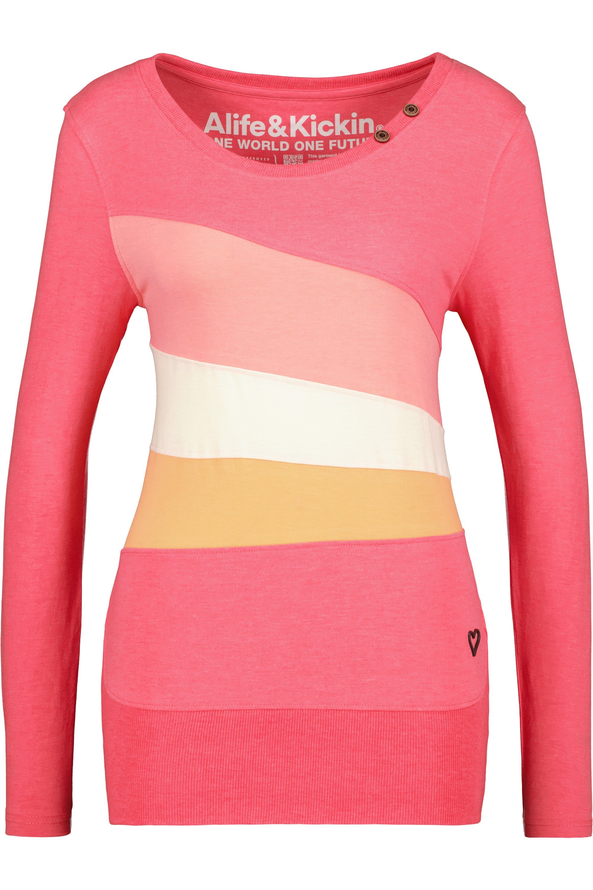 Kickin Longsleeve coral Shirt Langarmshirt, melange A Alife & Langarmshirt CliaAK Damen