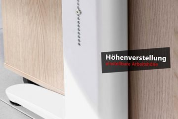 bümö Schreibtisch Serie-XB - Arbeitshöhe: höhenverstellbar, Rechteck: 160 x 80 cm - Dekor: Weiß - Gestell: Silber