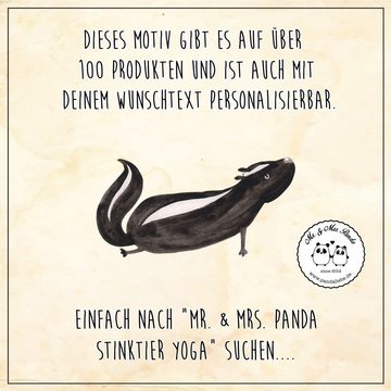 Mr. & Mrs. Panda Aufbewahrungsdose Stinktier Yoga - Türkis Pastell - Geschenk, Geschenkbox, Skunk, Keksd (1 St), Besonders glänzend