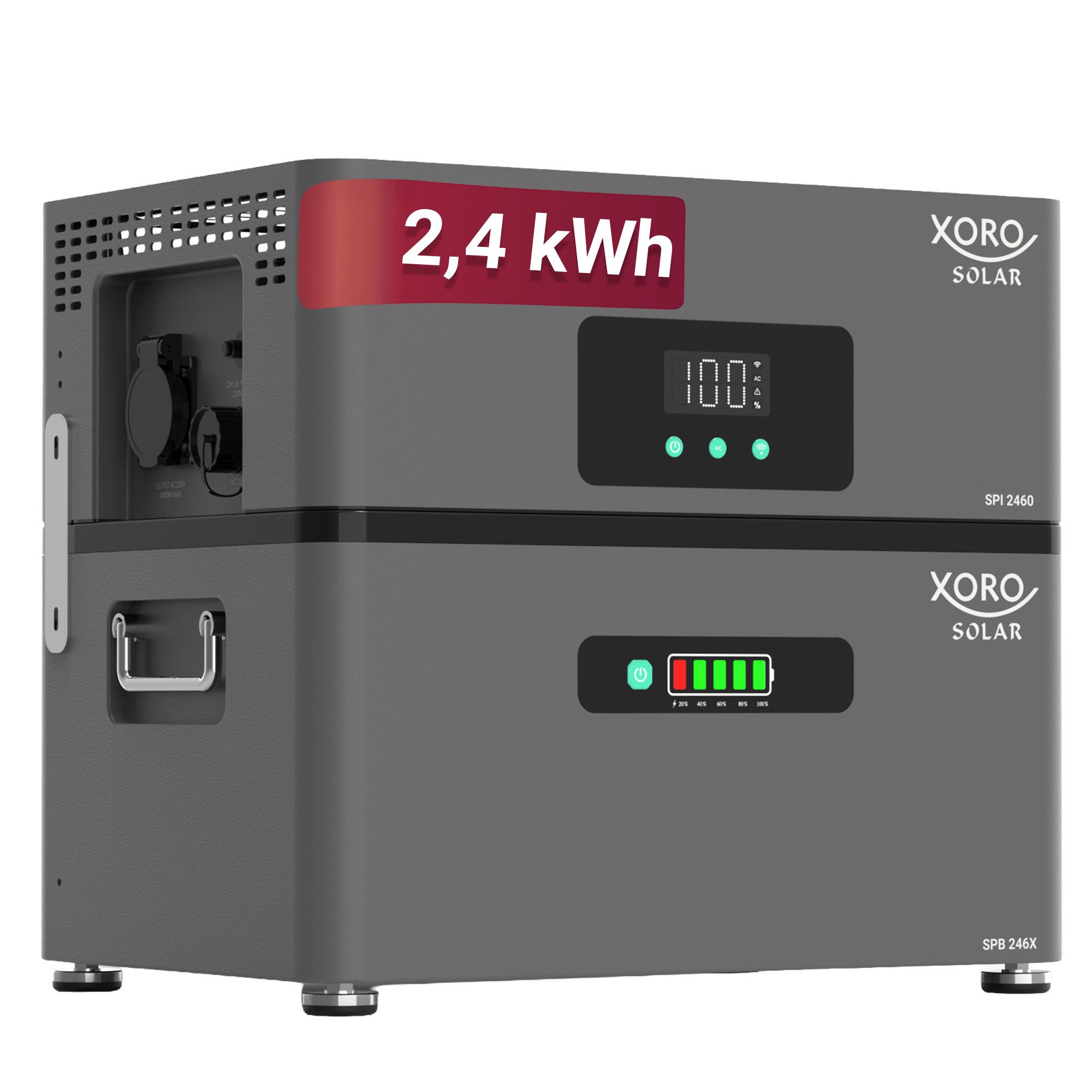 XORO SOLAR ATLAS-D – 2,4 kWh / E – 4,8 kWh / F – 7,2 kWh Stromspeicher (230 V), AC-gekoppelter Solarspeicher für Balkonkraftwerk und Dachanlagen