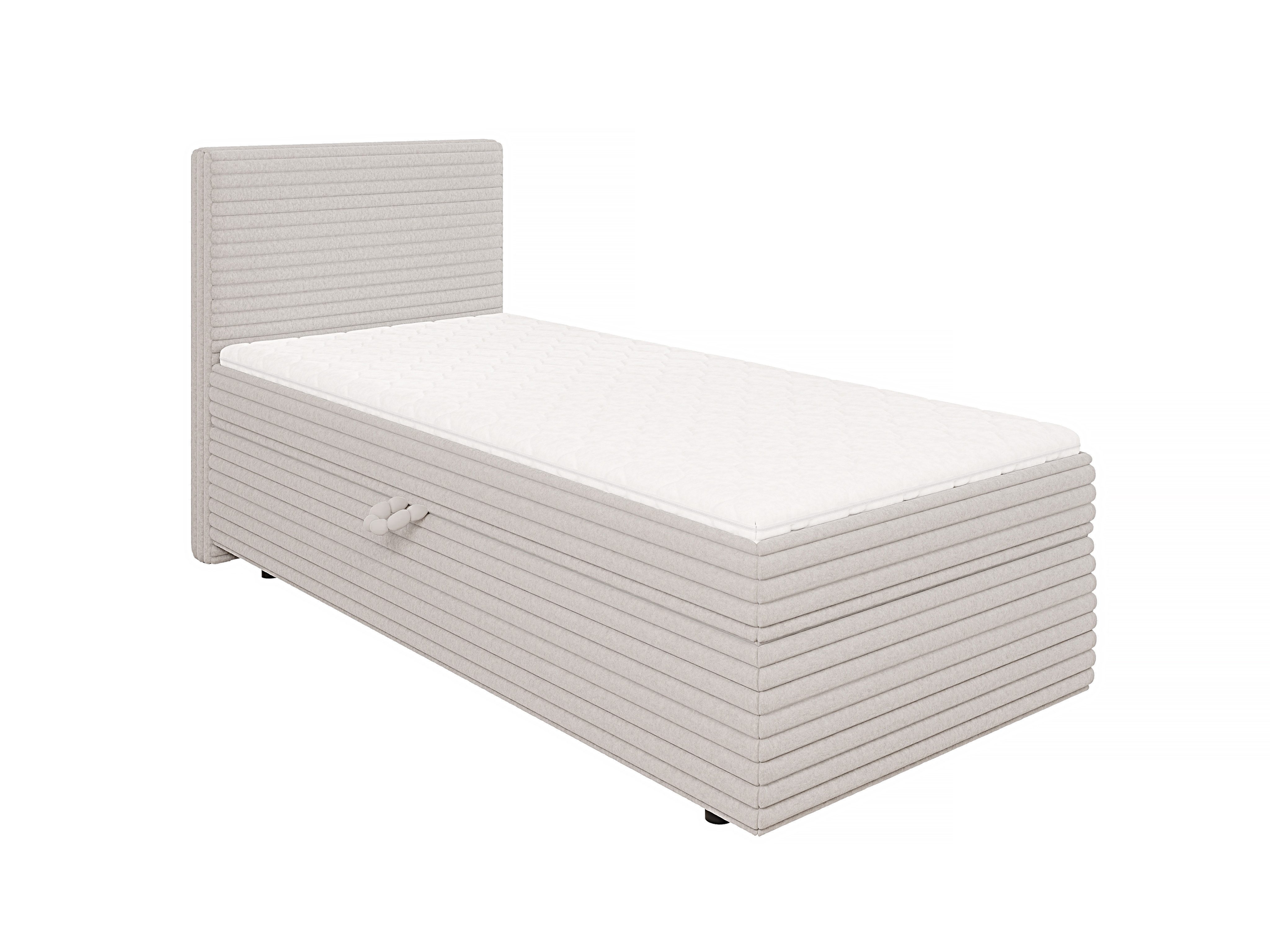 S-Style Möbel Boxspringbett Jasper mit Topper und Bettkästen, aus Plüschcord, mit Topper und Bettkasten / zwei Bettkästen (je nach Bettgröße)