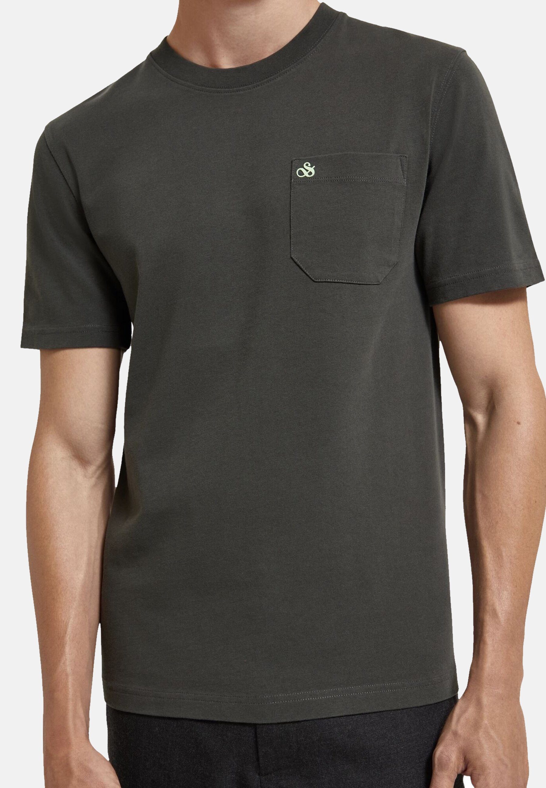 Scotch & Soda T-Shirt Shirt Kurzarmshirt (1-tlg) Rundhalsausschnitt, mit anthrazit