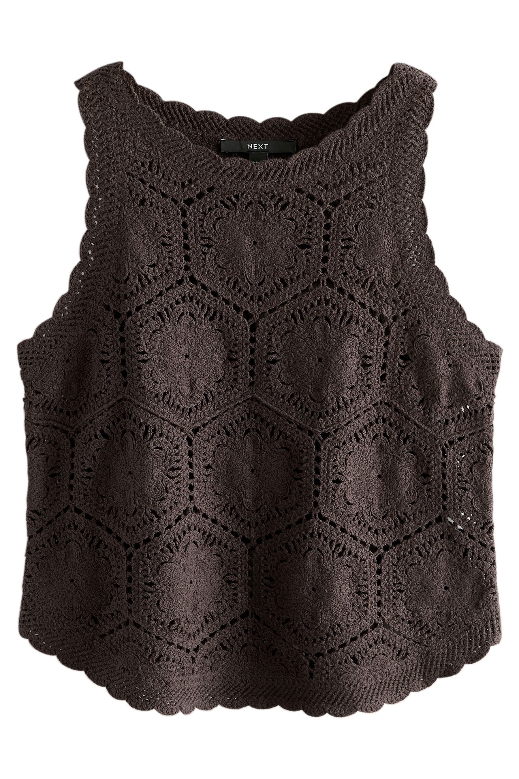 Next Trägertop Geblümtes Tanktop in Häkeloptik (1-tlg)