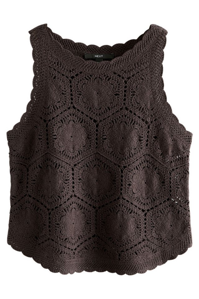 Next Trägertop Geblümtes Tanktop in Häkeloptik (1-tlg)