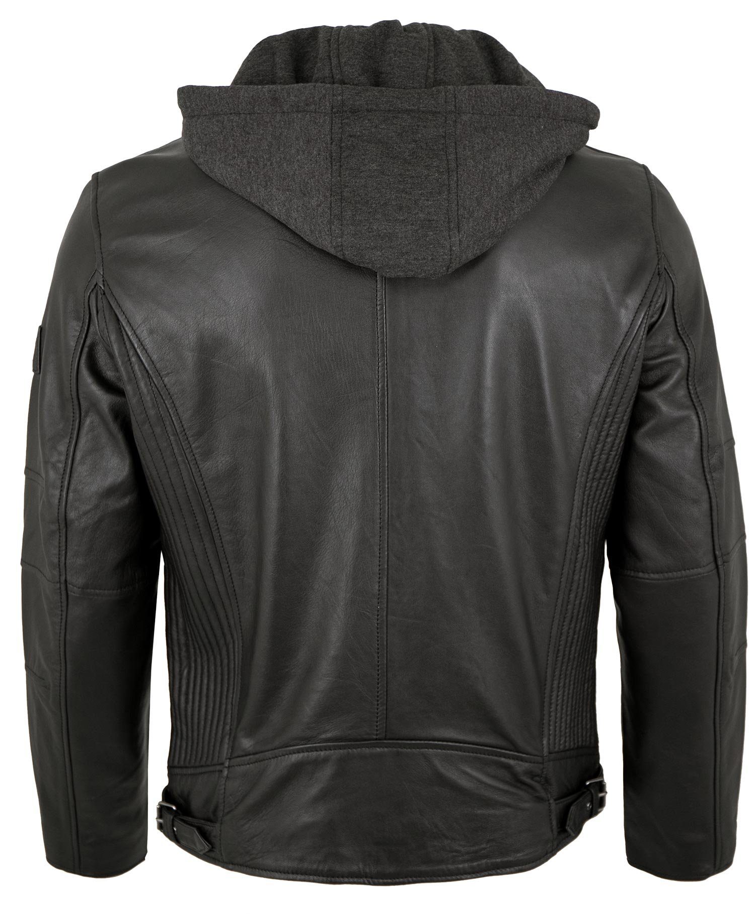 Otto Kern Lederjacke Lando/M OTTO KERN - Herren Lederjacke Kapuze Lammnappa schwarz