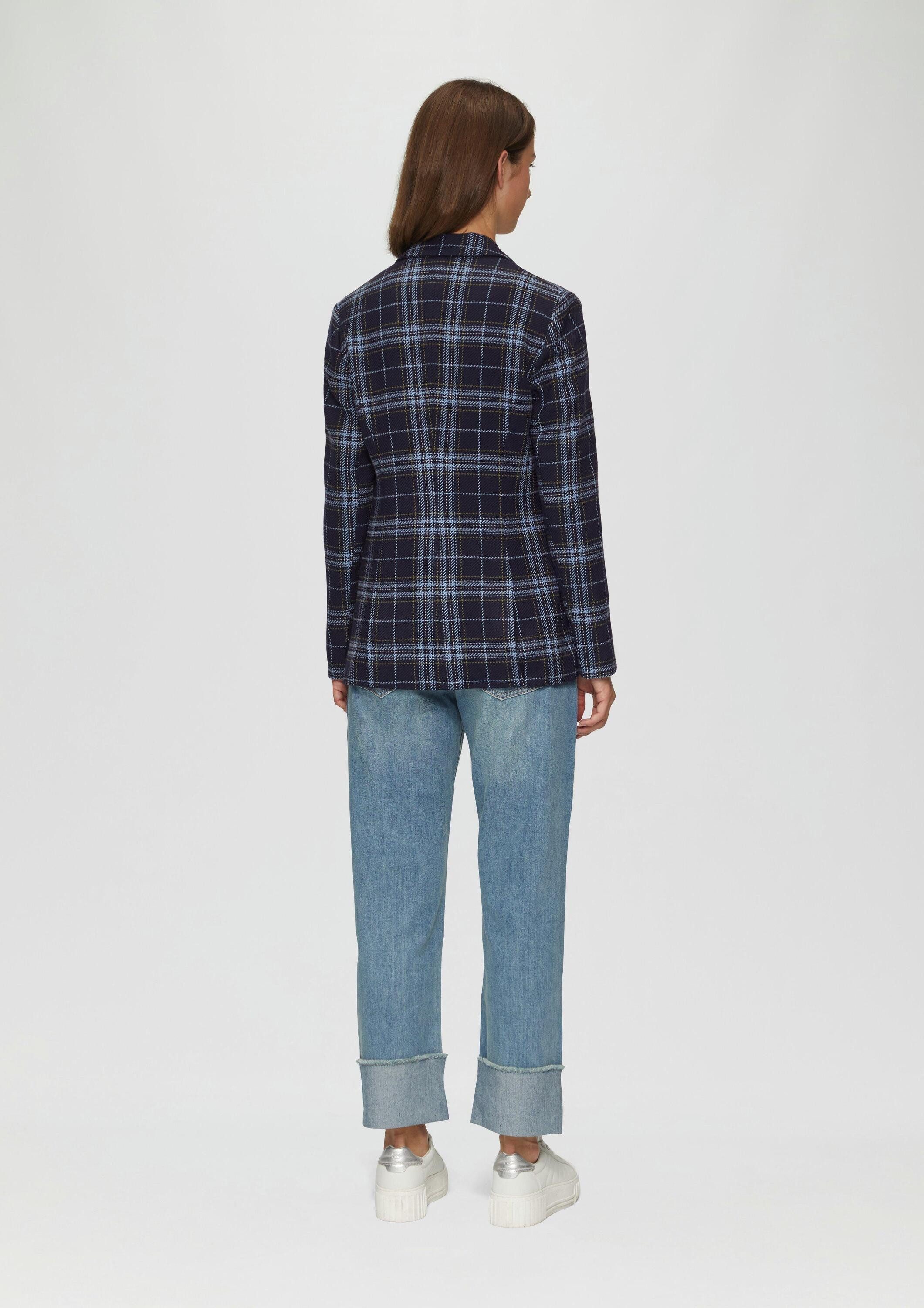 s.Oliver Jackenblazer Indoor-Blazer Langer Twillblazer mit Karomuster