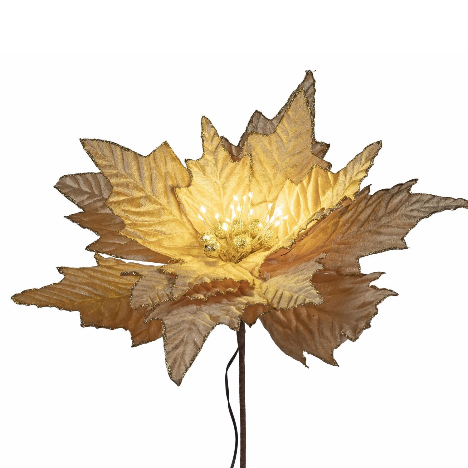 Kunstblume Winterzeit Weihnachtsdeko, formano, Höhe 40 cm, Mit Timerfunktion, Creme, Blume, H: 40cm