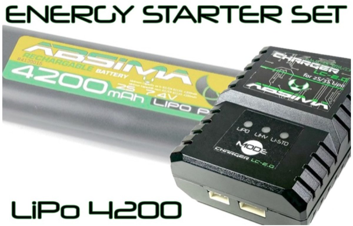 Absima RC Energy Starter Set 4200 (LiPo/LC-2.0) 4200031 Akku Starter-Set