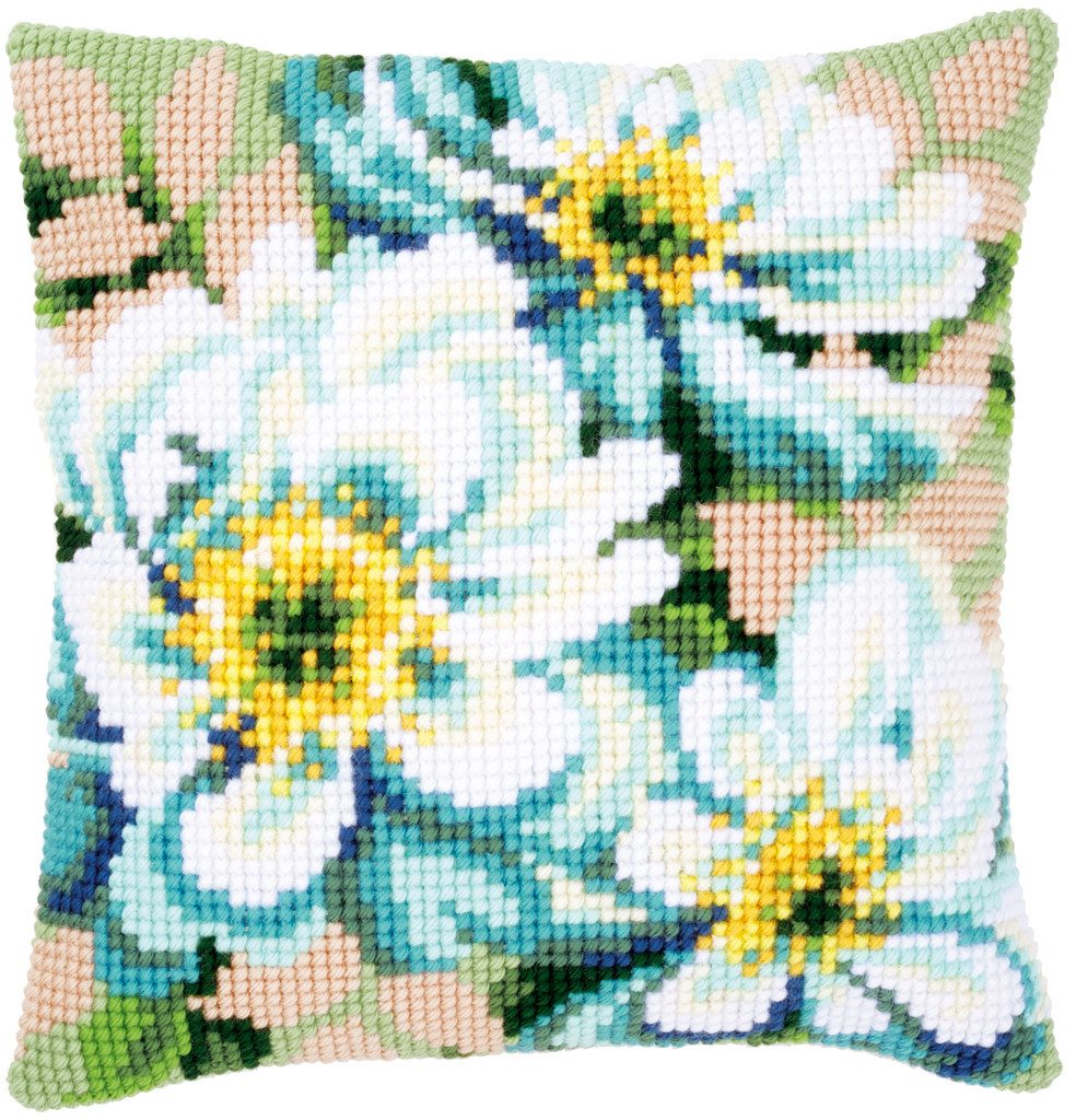 Vervaco Kreativset Vervaco PN-0148718 Kreuzstichkissen Japanische Anemone II, (Set, embroidery Kit), Made in Europe