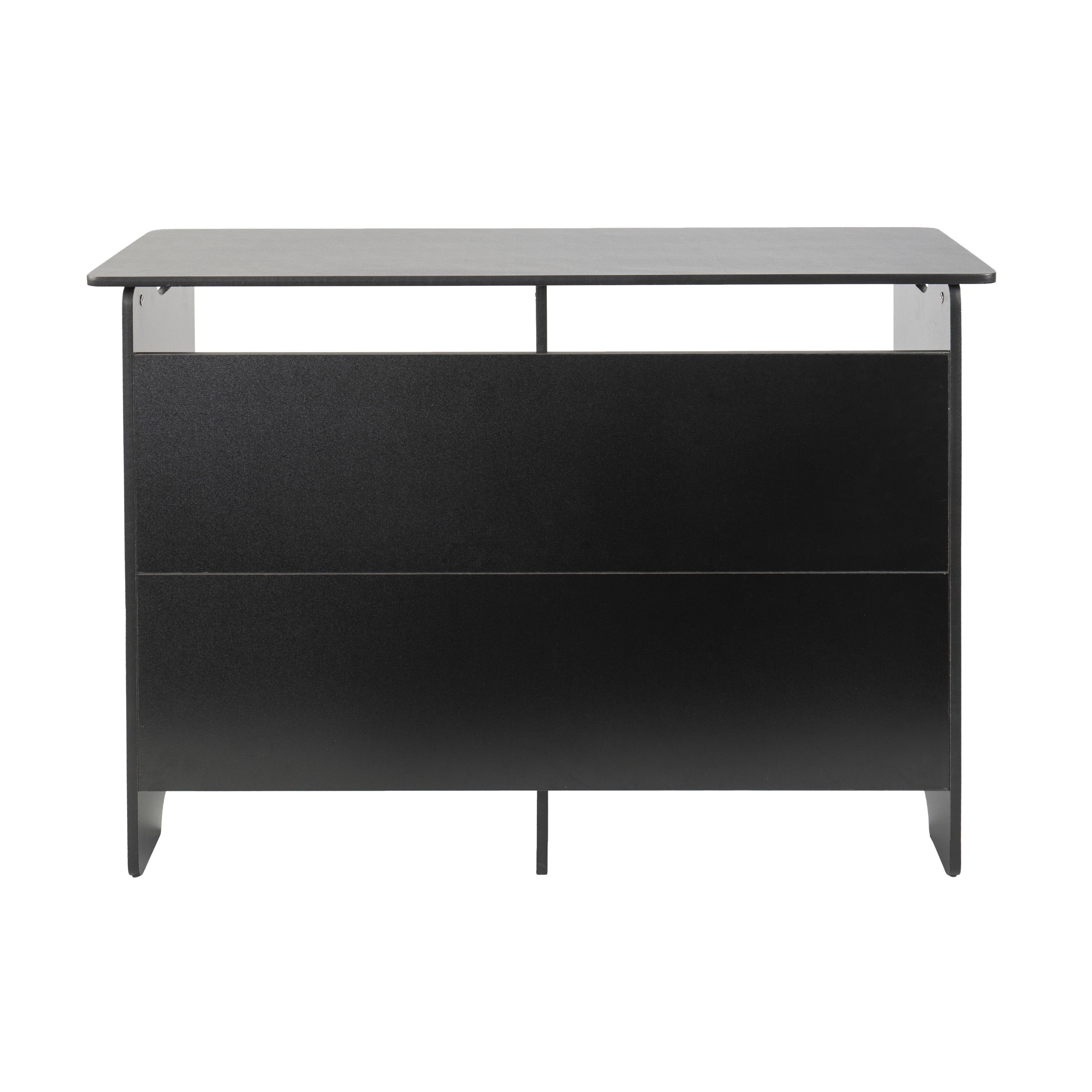MUSIC STORE Keyboardständer, (Digital DJ Desk Robuster DJ-Tisch Für Größere Controller und Mixer 2. Etage für Effektgeräte und Zubehör Kabelmulden Massive Holzkonstruktion 1200x890x430mm Schwarz, DJ-Möbel, DJ-Tische), Digital DJ Desk, Robuster DJ-Tisch, G