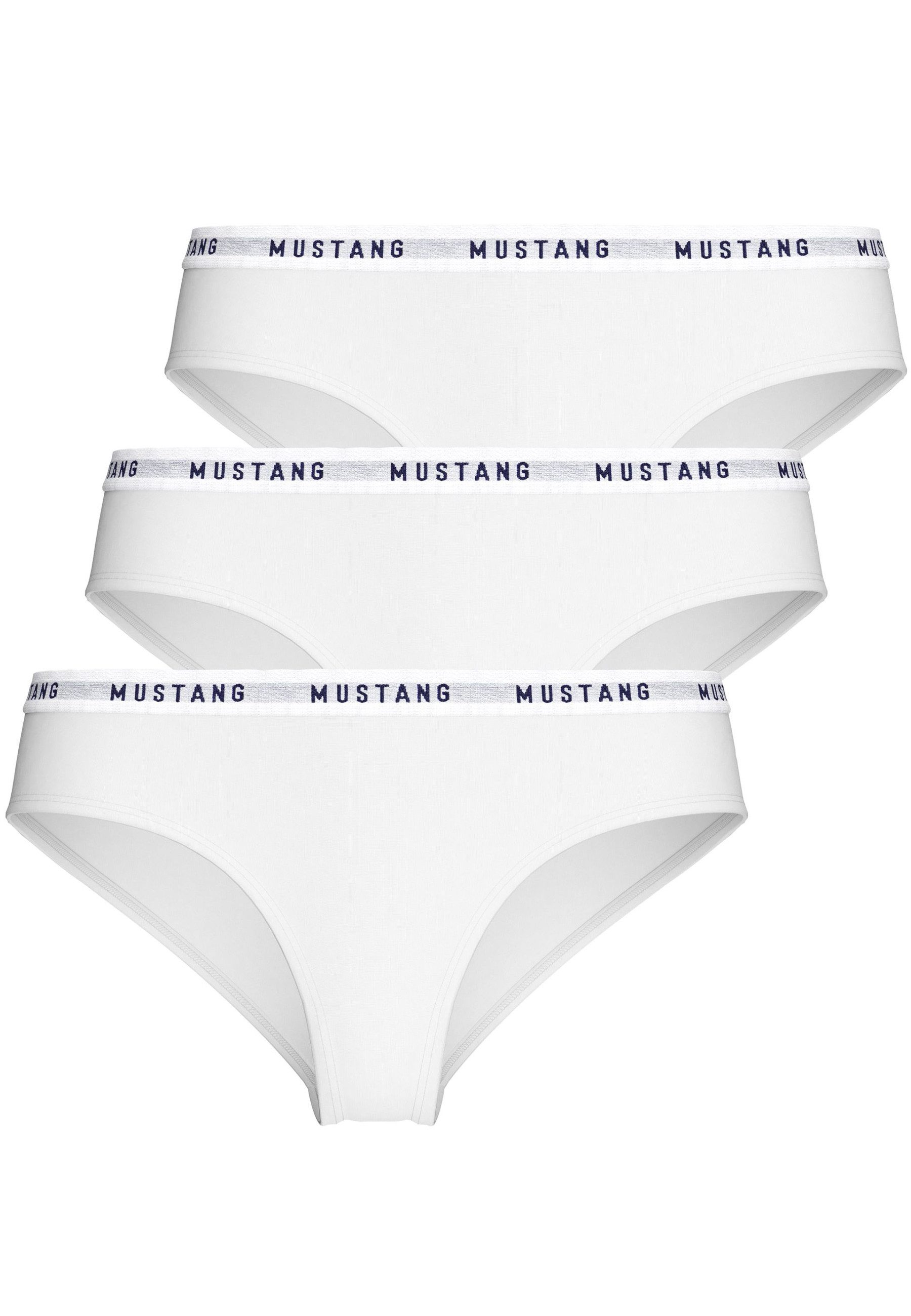 MUSTANG Hipster Hipster Unterwäsche Unterhose (Spar-Set, 3-St) atmungsaktiv - formstabil - vegan - sportlicher Sitz - niedriger Bund