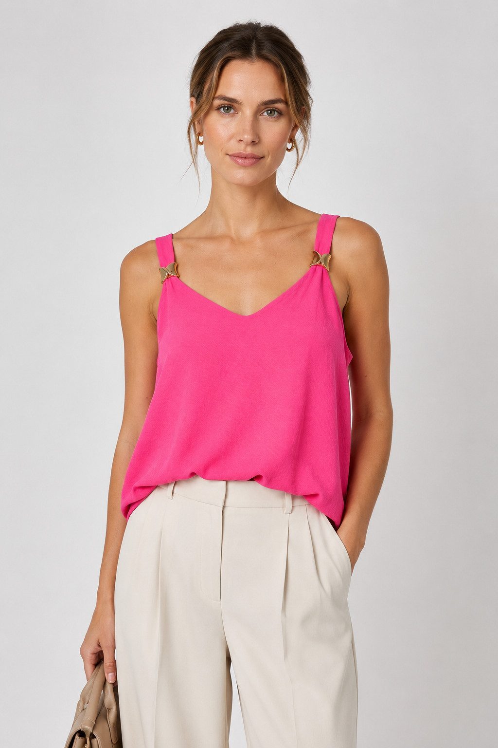 ITALY VIBES Trägertop - elegantes Ärmelloses Shirt - sommerliches Damen Top ONE SIZE, passend von Größe S bis XL