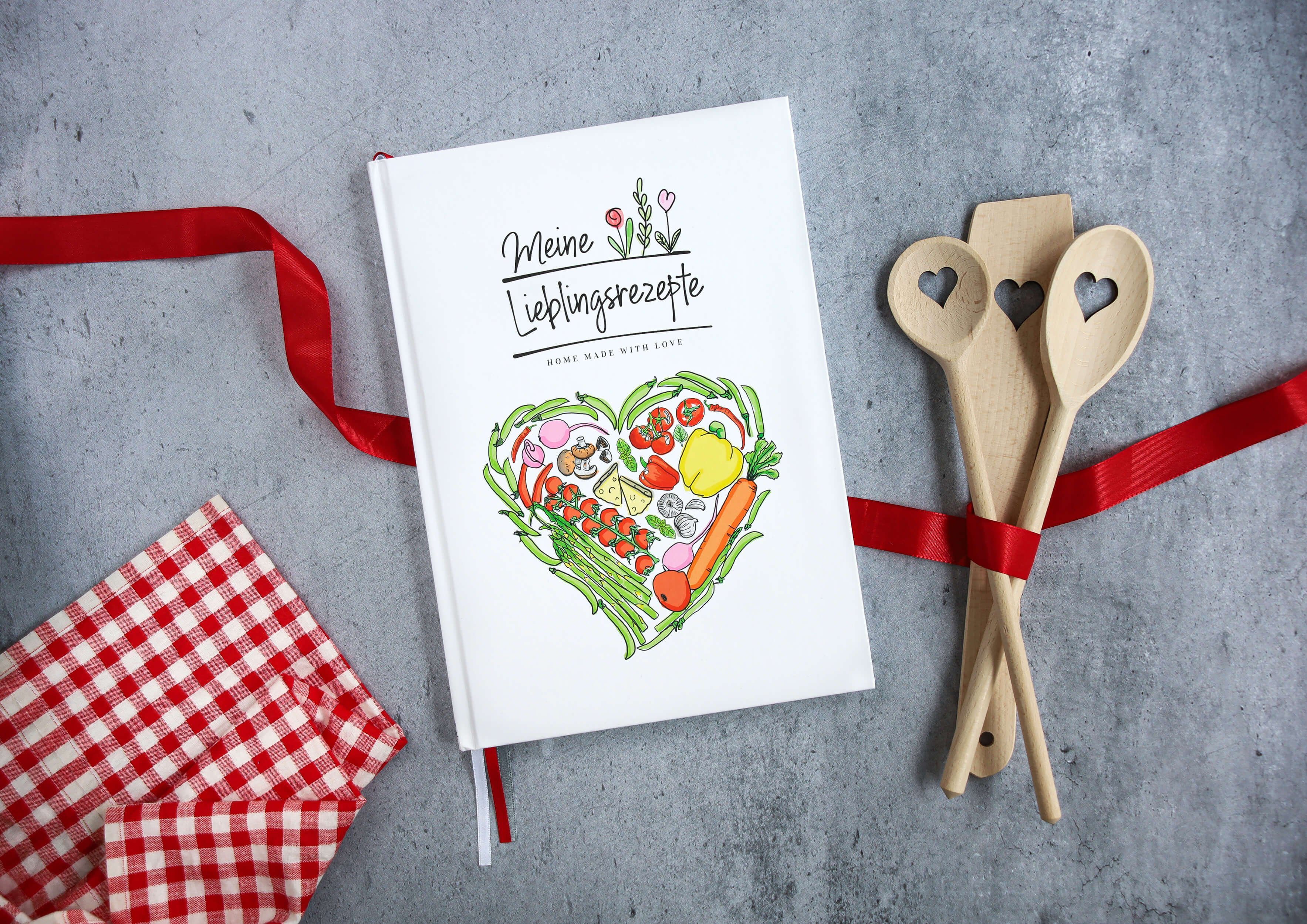 TOBJA Notizbuch Rezeptbuch zum Selberschreiben & Selbstgestalten DIN A4, Hardcover Rezepte & Backbuch - Premium DIY Buch zum freien gestalten