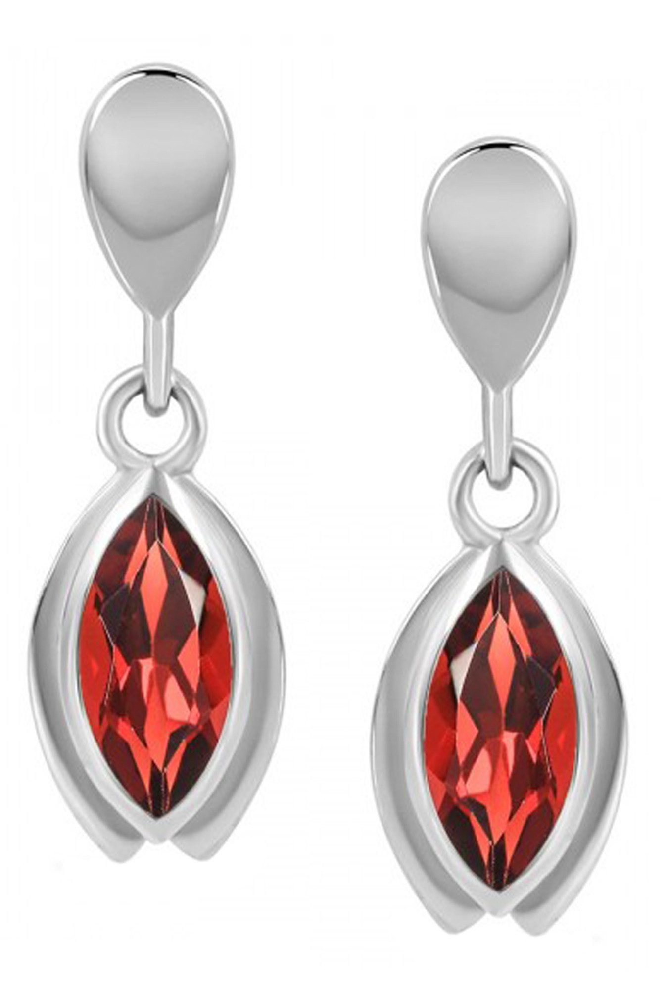Limana Paar Ohrhänger echter Edelstein roter Granat 925 Silber hängende Ohr günstig online kaufen