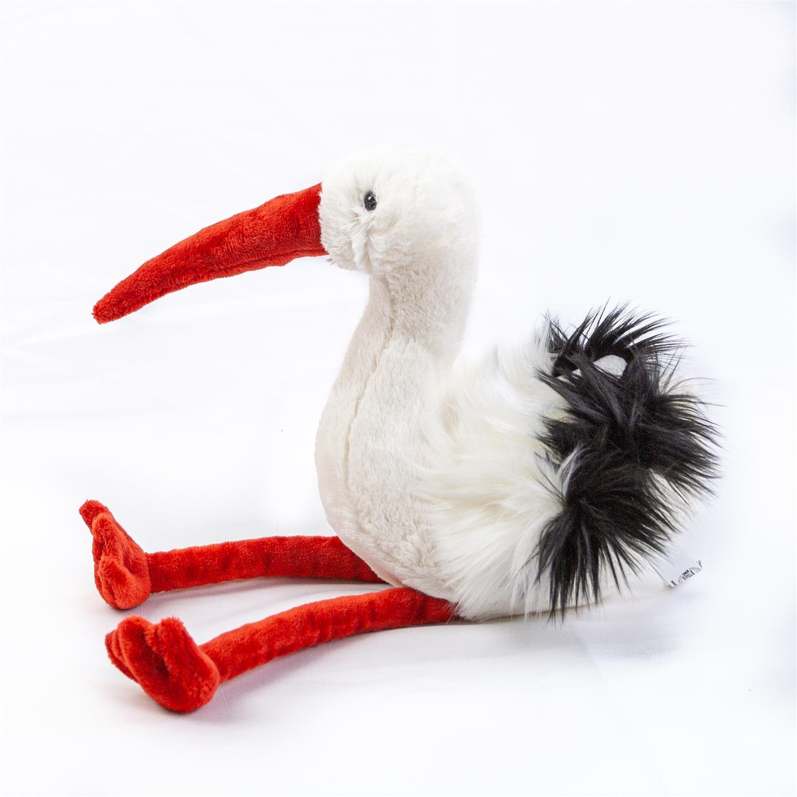 Teddys Rothenburg Kuscheltier Storch 39 cm weiß/schwarz/rot Stoffstorch Plüschtier (Stofftier, Plüschstorch)