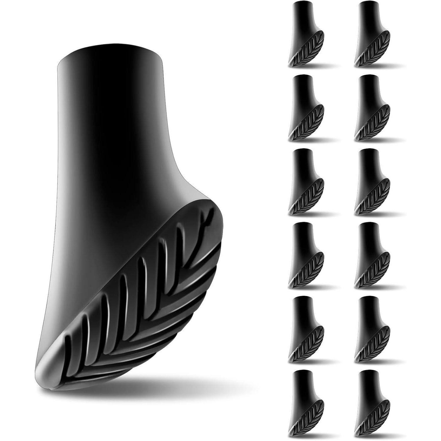 Nordic-Walking-Stöcke Gummipuffer Nordic Walking Stöcke Universal 11mm 12 PCS Asphalt & Kies