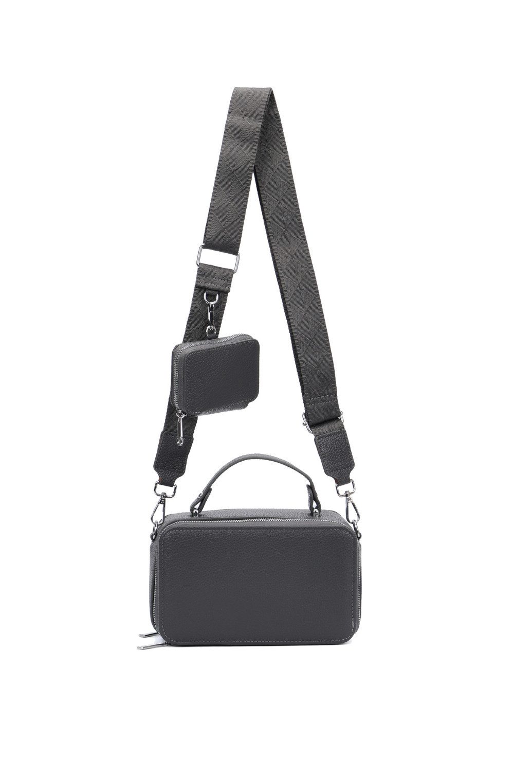BRISE TASCHE Schultertasche Elegante Damen Umhängetasche mit Mehreren Fächern und Breitem Gurt (Taschen-Set, 1 Tasche + 1 Mini-Tasche am Schulterriemen), Zwei Hauptfächer,Mini-Tasche am Gurt,Breiter Schultergurt