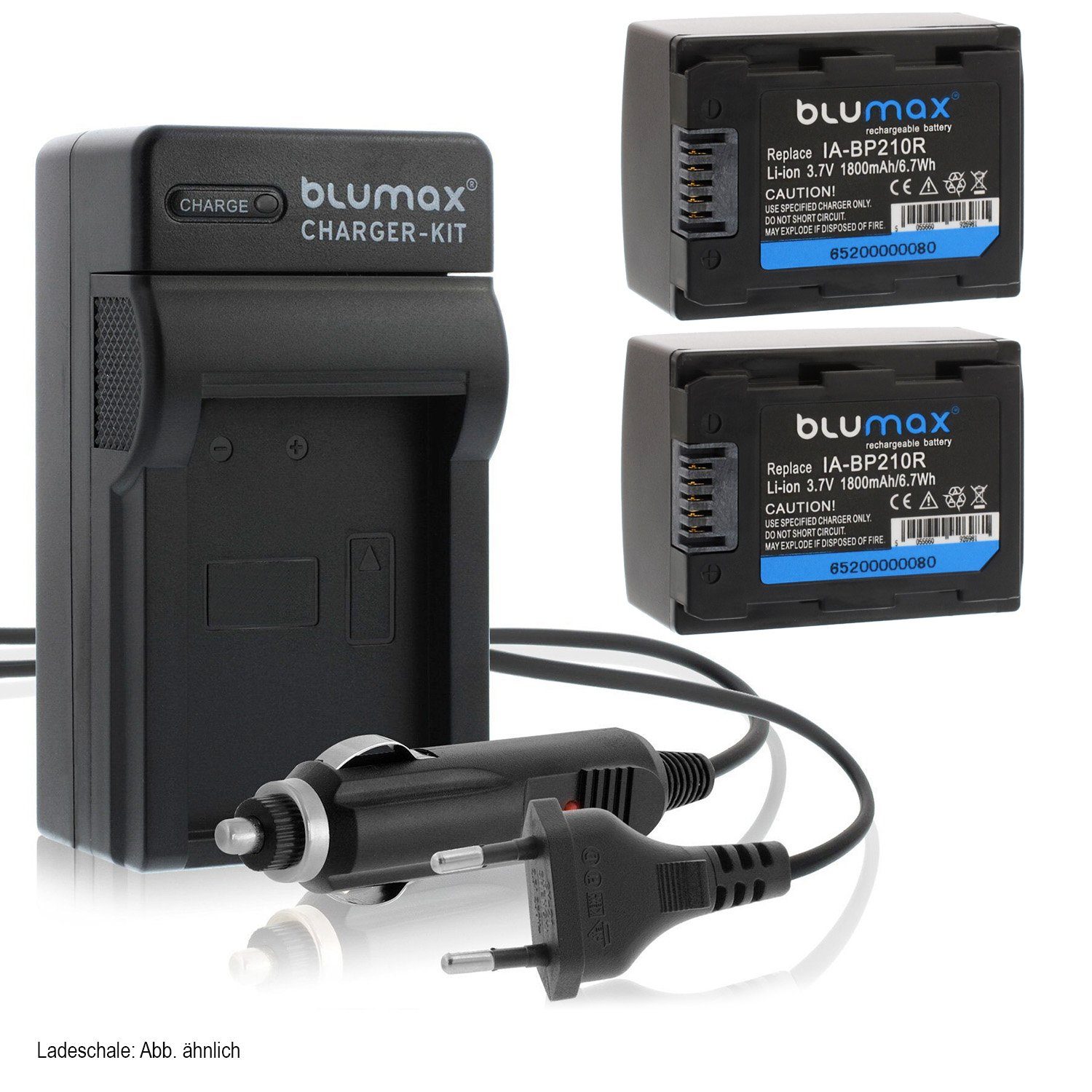 Blumax Set mit BP-210R Kamera-Akku für 1800mAh Samsung Lader HMX-H300BN