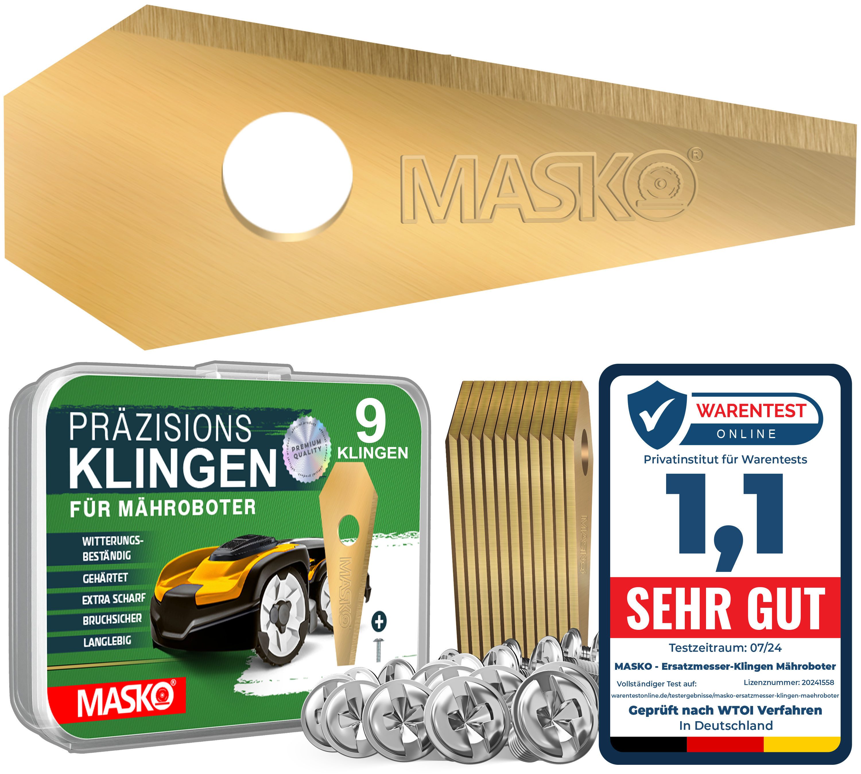 MASKO Mährobotermesser (9-St), Ersatzmesser Klingen für günstig online kaufen