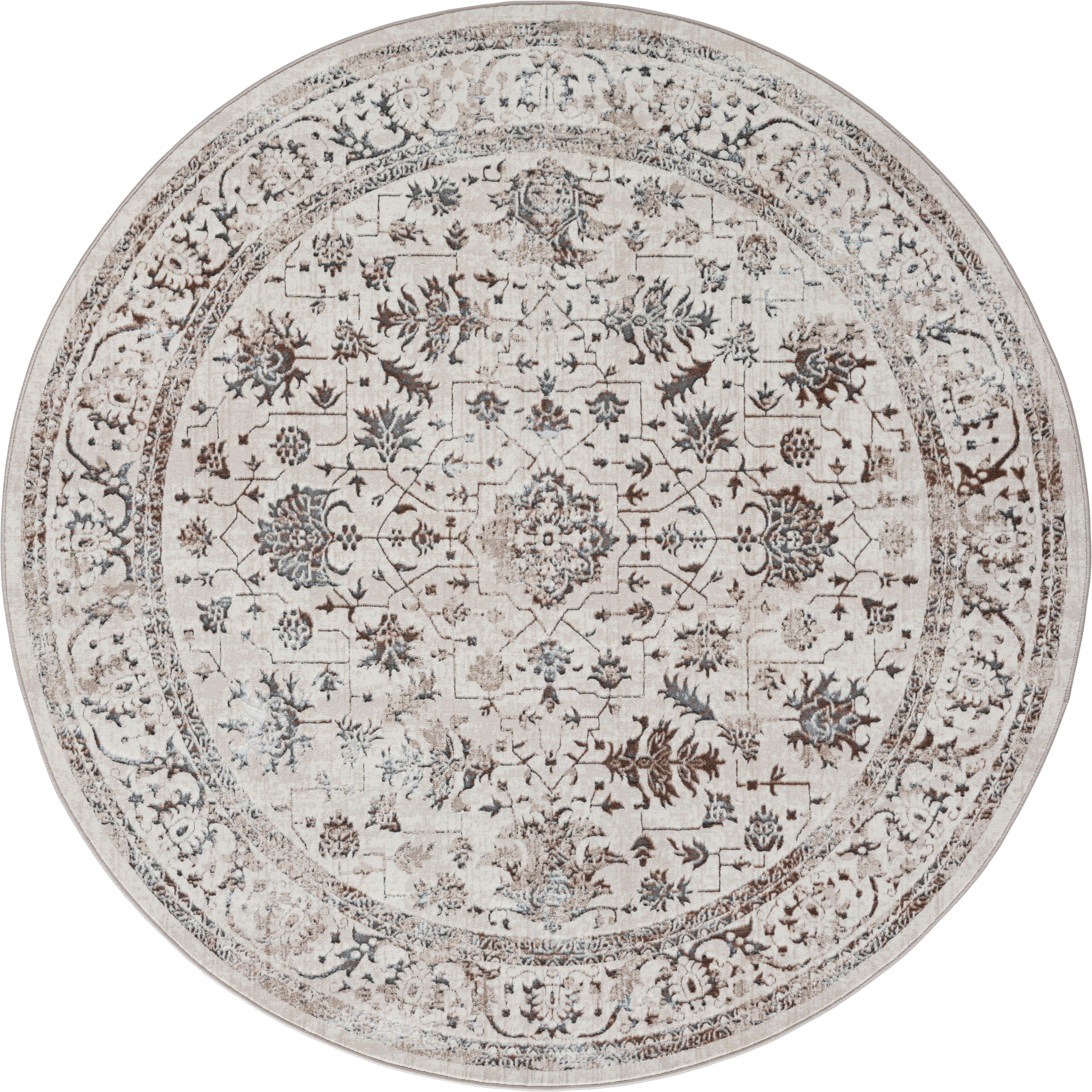 merinos Teppich Creation 50112, rund, Höhe: 10 mm, elegant, glänzend, Kurzf günstig online kaufen