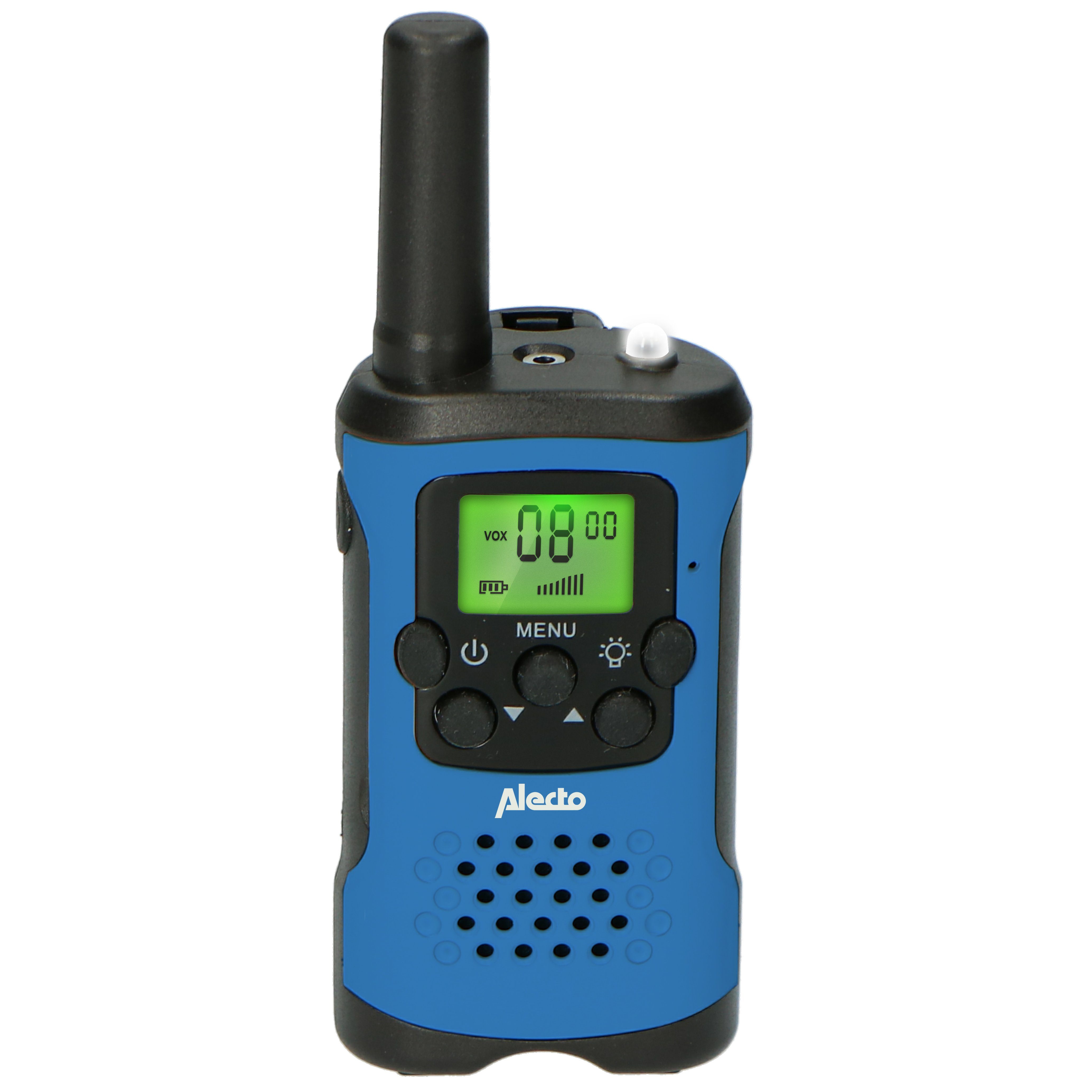 Alecto Walkie Talkie FR-115BW, (Set, 2-St., 2er Set), 5km Reichweite, 24h Standby, Taschenlampe, 8 Kanäle, in 5 Farbsets