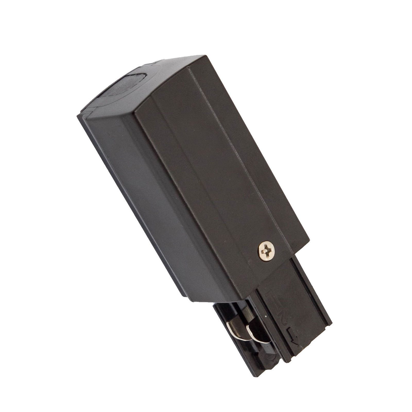 Spectrum Schienensystem-Verbinder LED SPS 2 3-Phasen Stromschiene Einspeisung IP20 Schwarz links, 9.8 cm, Einspeisung